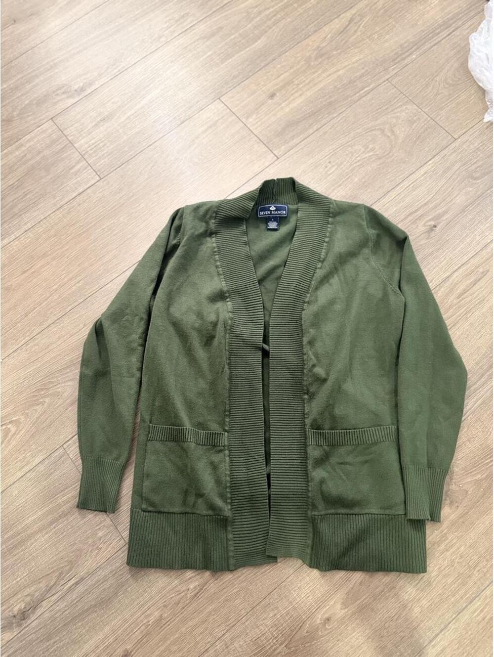 Women's Khaki and Green Cardigan